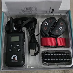 PaiPaiTek Dog Training Collar Remote with Dual Receivers - Black & Red